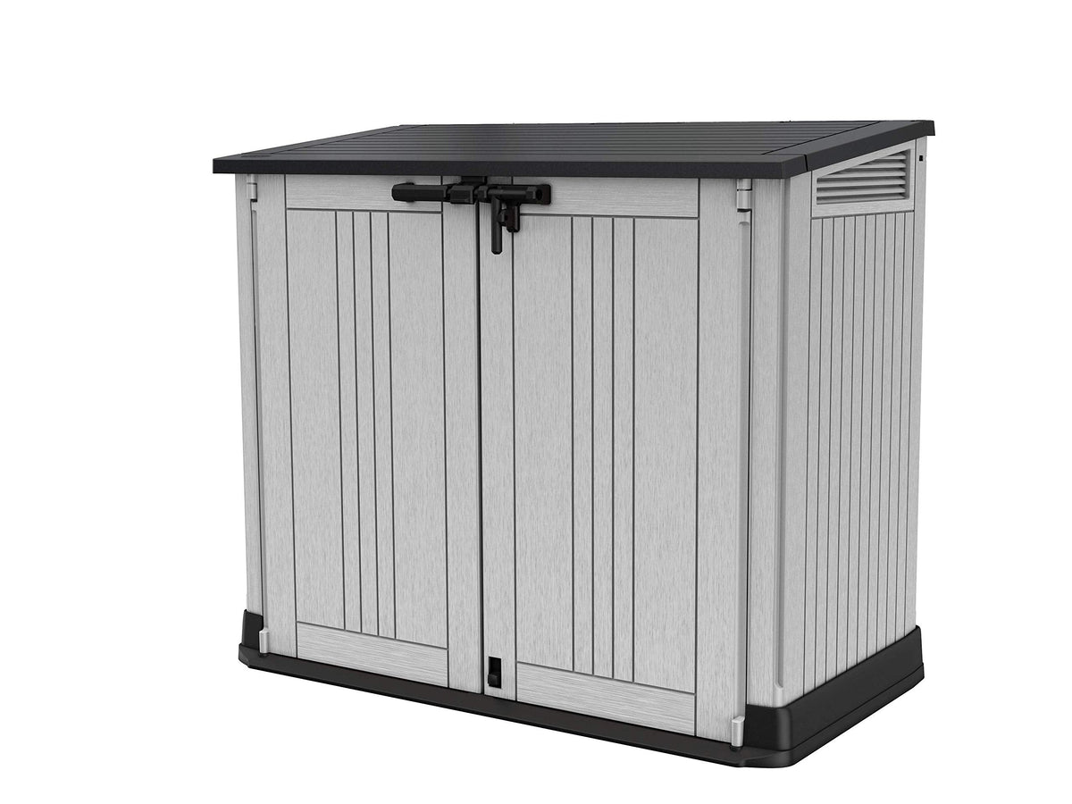 Keter Store It Out Nova Outdoor Garden Furniture Storage Shed Light Grey with Dark Grey Lid | Fade Free | All Weather Resistant | Safe and Secure | Zero Maintenance | 5 year Warranty