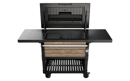 Signature Patio Cooler and Beverage Cart - Ashwood Brown
