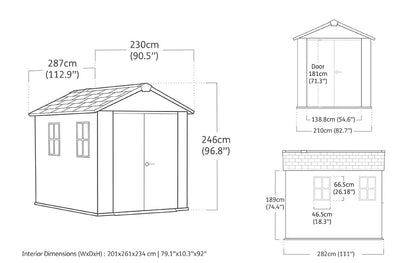 Signature Apex Shed 7.5x9ft - Ashwood Brown