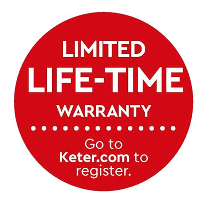 Keter Grande Store Outdoor Double Door Garden Furniture Storage Shed Grey Duotech+ Wood Look and Feel | Fade Free | All Weather Resistant | Safe and Secure | Zero Maintenance