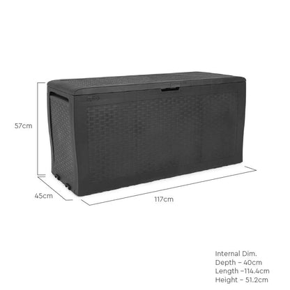 Keter Storage Box Samoa 270L Anthracite Outdoor Garden Patio Cushion Shed Box
