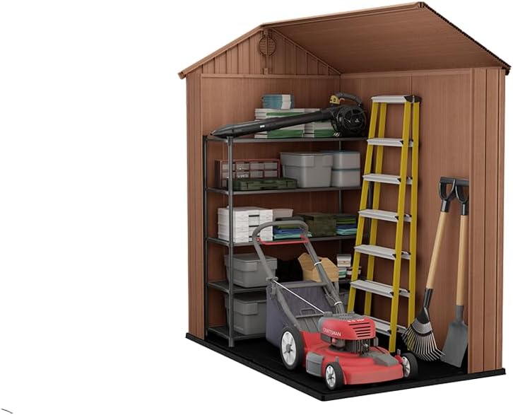 Darwin 6x4ft (1.8m x 1.2m) Double Door Garden Shed — Wood-Effect Outdoor Storage