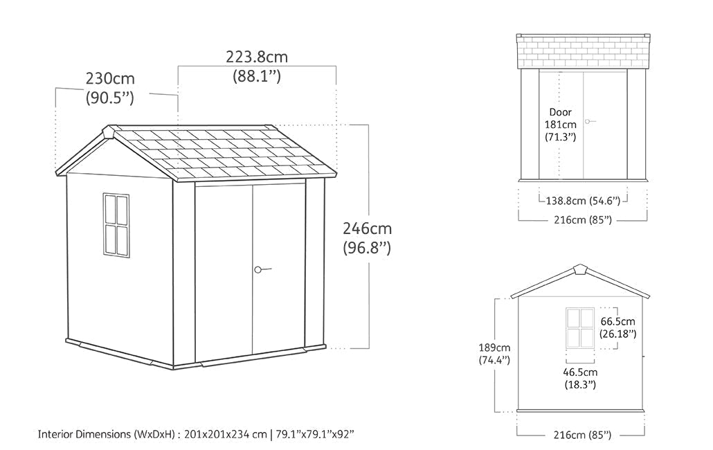 Signature Apex Shed 7x7.5ft - Ashwood Brown