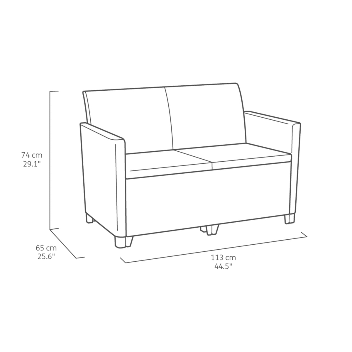 Keter Marie Outdoor Lounge Set | 2 Sofas + Vigo Storage Table + Cushions | Rattan-Effect Finish | Weatherproof Resin | 15-Min Easy Assembly | 3-Year Guarantee