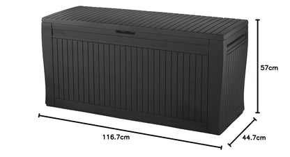 Keter Comfy Storage Box 270 L, Graphite Color, 116.7 x 54.6 x 8.6 cm