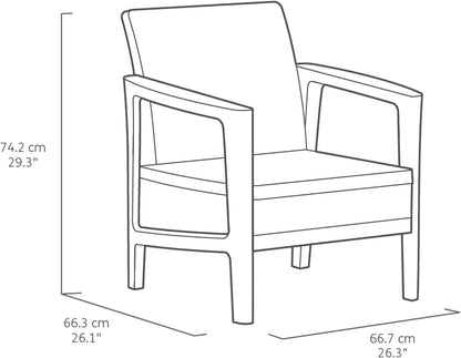 Keter Atlas Linea 4-Seater Outdoor Lounge Set – Graphite | Modern Weatherproof Garden Furniture with Easy No-Tool Assembly