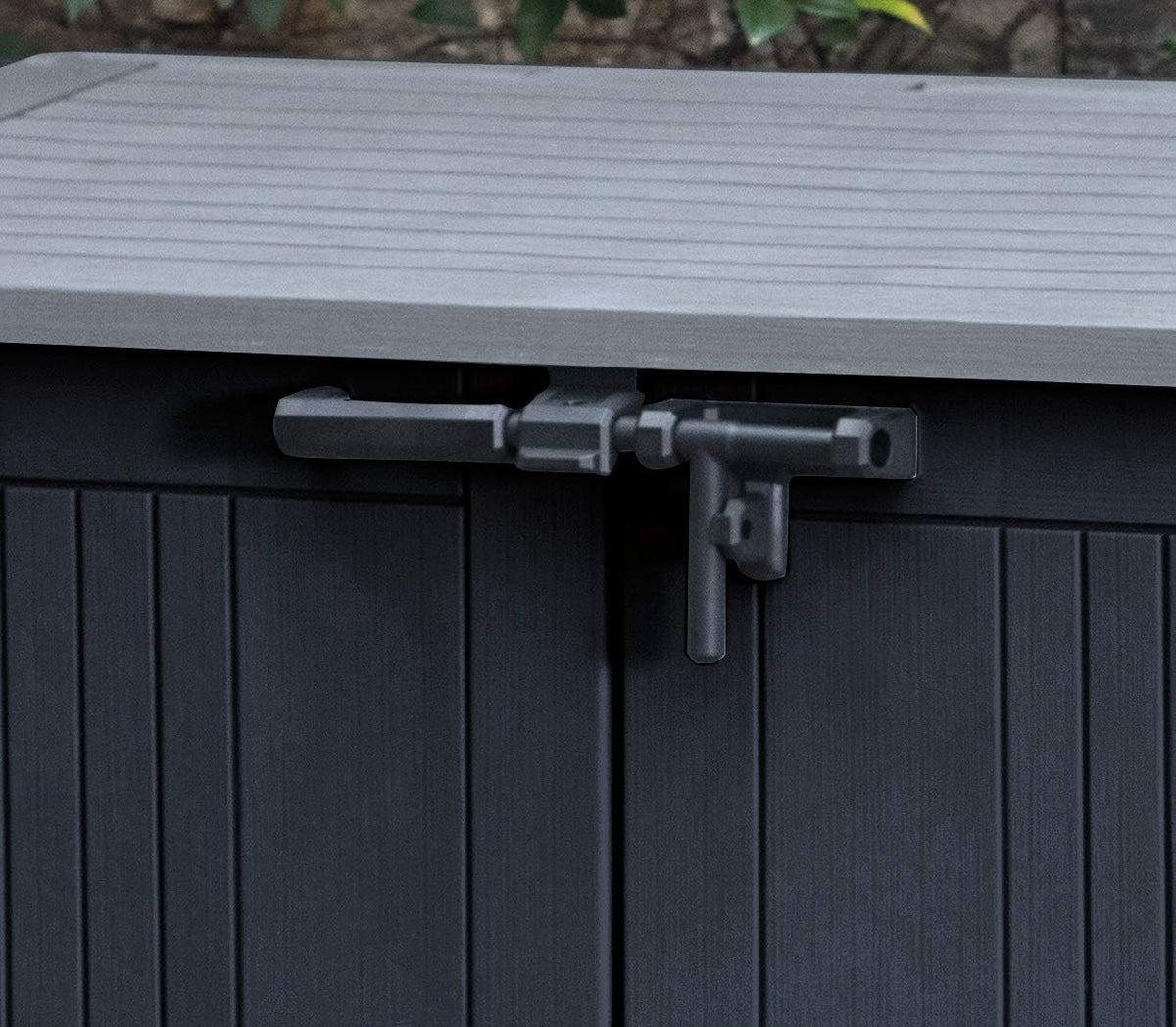 Keter Store it Out Nova Outdoor Garden Storage Shed, 32 x 71.5 x 113.5 cm, Dark Grey with Light Grey Lid