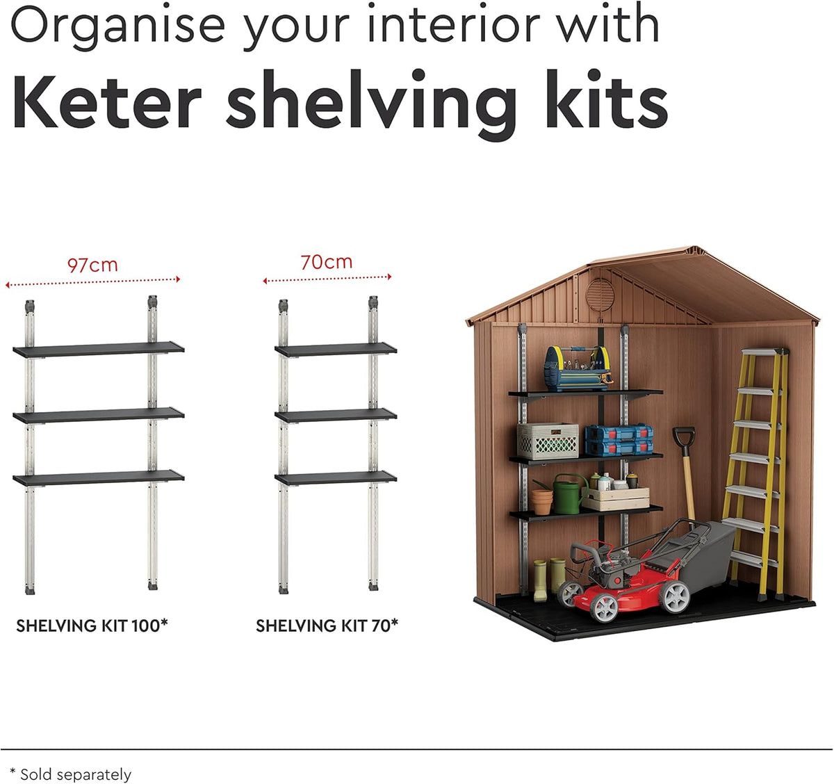Darwin 6x4ft (1.8m x 1.2m) Double Door Garden Shed — Wood-Effect Outdoor Storage