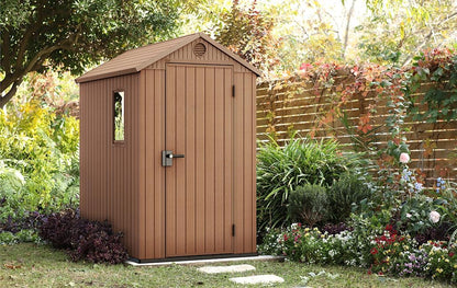 Darwin 6x4ft (1.8m x 1.2m) Double Door Garden Shed — Wood-Effect Outdoor Storage