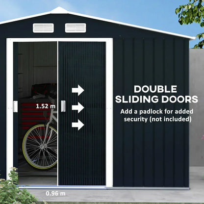 9 Ft. W X 6 Ft. D Metal Garden Shed