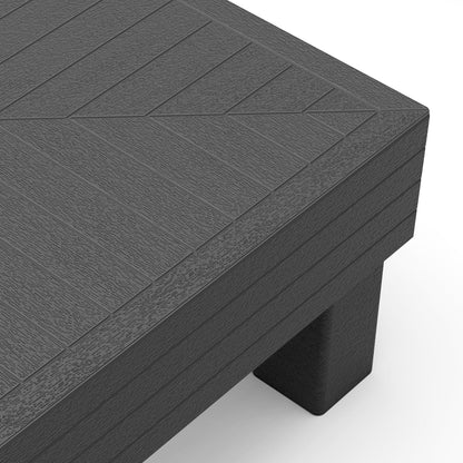 Keter Elements 2 Seater 100% recycled Outdoor Garden Furniture Modular Balcony Set - Graphite with Grey Cushions Fade Free | All Weather Resistant | Easy Clean | Zero Maintenance