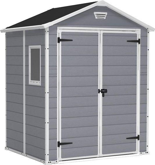 Keter Manor 6 x 5ft Double Door Outdoor Garden Shed