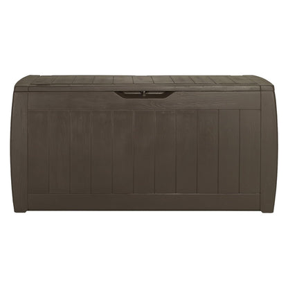 Keter 223949 270L Keter Garden Storage Deck Box Hollywood Outdoor Plastic Wood Design Sturdy Weatherproof Brown