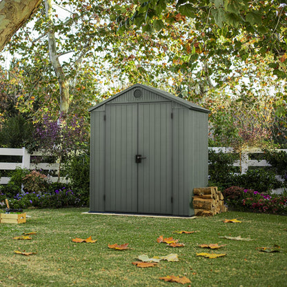 Darwin 6x4ft (1.8m x 1.2m) Double Door Garden Shed — Wood-Effect Outdoor Storage
