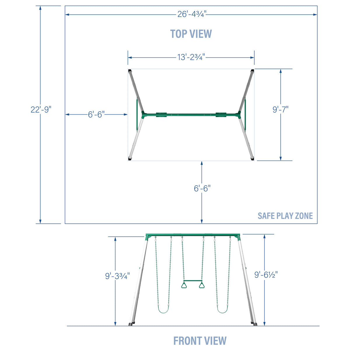 Big Brutus Heavy-Duty Metal A-Frame Swing Set