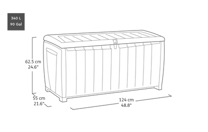 Novel Deluxe 340L Storage Box - Brown
