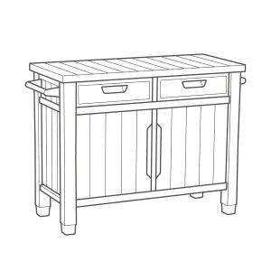Unity Outdoor Kitchen BBQ Table and Storage Cabinet - Grey