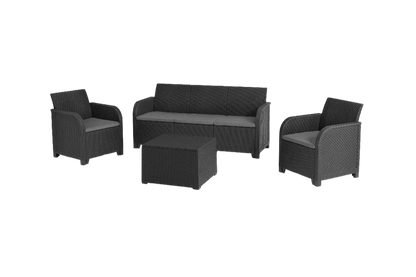 Rosalie 5 seater lounge set with storage table - Grey