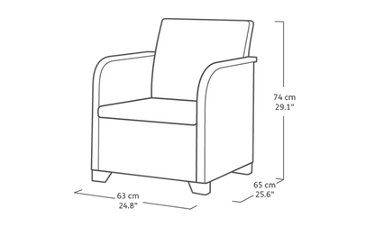 Rosalie 5 seater lounge set with storage table - Grey